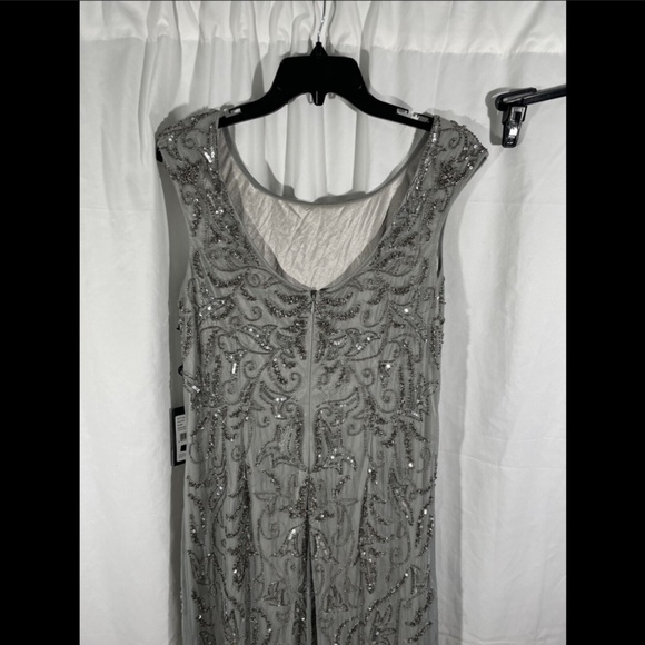 NWT Adrianna Papell Beaded‎ Embellished Mermaid Gown in Blue Mist [SZ 16 ] - Picture 8 of 10